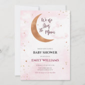 Zacht roze sterren over de muis van het meisje kaart (Voorkant)