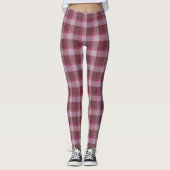 Zacht roze tartan leggings (Voorkant)