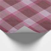 Zacht Roze Tartan Plaid Kerstmis Cadeaupapier (Hoek)