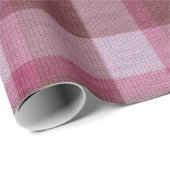 Zacht Roze Tartan Plaid Kerstmis Cadeaupapier (Rol Hoek)