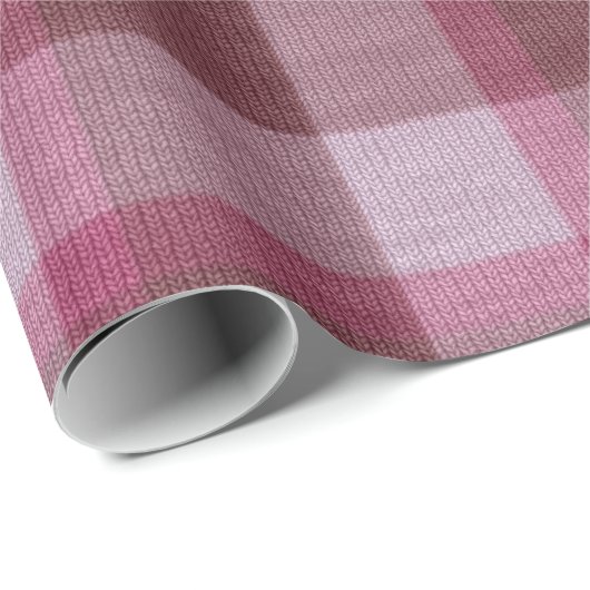 Zacht Roze Tartan Plaid Kerstmis Cadeaupapier (Rol Hoek)