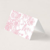  Zacht Roze Toile Chinoiserie Place Card Kaart (Achterkant)