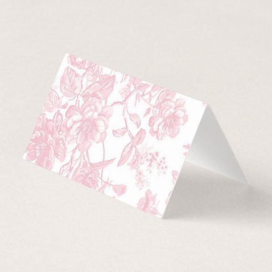  Zacht Roze Toile Chinoiserie Place Card Kaart (Achterkant)