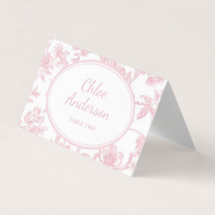 Zacht Roze Toile Chinoiserie Place Card Kaart