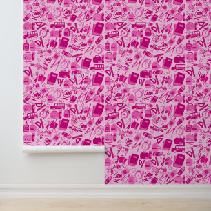 zacht roze trendy Terug naar School Pattern Behang
