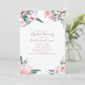 Zacht Roze Tropische Zomer Bloemen Vrijgezellenfee Kaart (Staand voorkant)