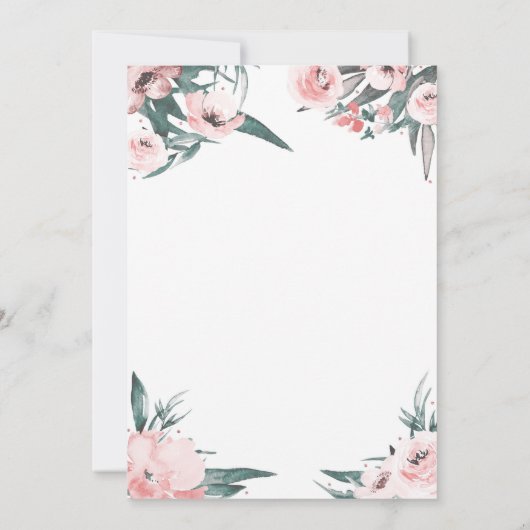 Zacht Roze Tropische Zomer Bloemen Vrijgezellenfee Kaart (Achterkant)