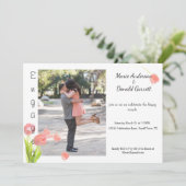 Zacht roze tulpenVerloving Aankondiging (Staand voorkant)