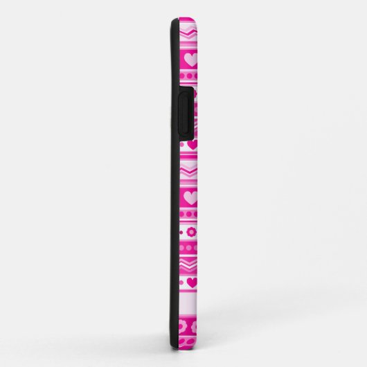 Zacht Roze Valentijnsdag Hart en Bloemen Meisjesac Case-Mate iPhone Case (Achterkant/rechts)