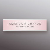 Zacht roze verzadigingsgradiëntnaam en titel deurbordje