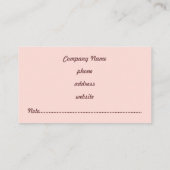 Zacht roze Visitekaartje voor het afdrukken van di (Achterkant)