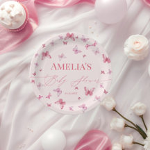 Zacht roze vlinder Baby shower