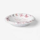 Zacht roze vlinder verjaardagsfeestje papieren kommen (Gebogen)