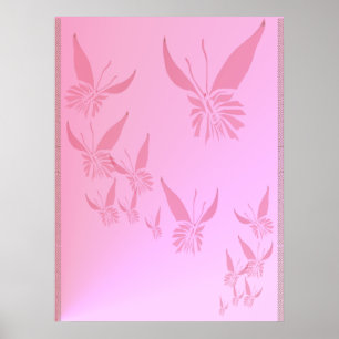 Zacht roze vlinderPoster Poster