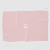 zacht roze - voeg monogram toe golfhanddoek (Horizontaal)