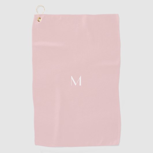 zacht roze - voeg monogram toe golfhanddoek (Voorkant)