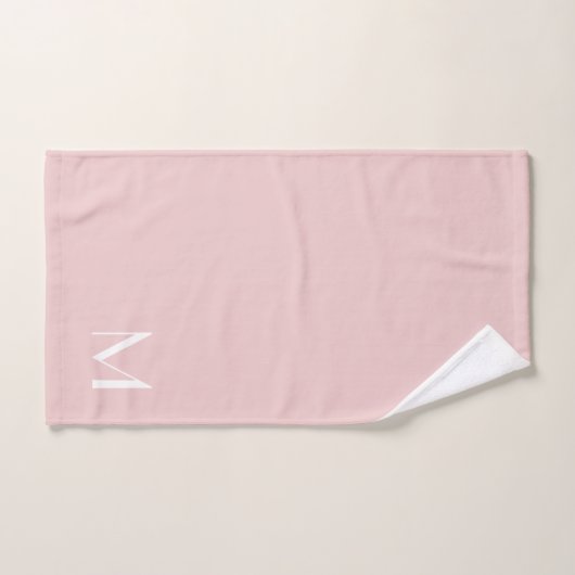 zacht roze - voeg monogram toe handdoek (Handdoek)