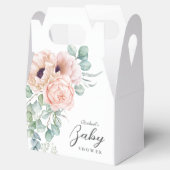 Zacht Roze Waterverf Bloemen Meisje Baby shower Bedankdoosjes (Geopend)