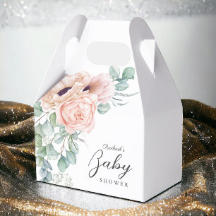 Zacht Roze Waterverf Bloemen Meisje Baby shower Bedankdoosjes