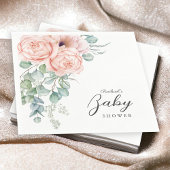 Zacht Roze Waterverf Bloemen Meisje Baby shower Servet