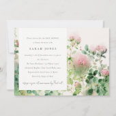 Zacht Roze Waterverf Bloementuin Baby shower Kaart (Voorkant)