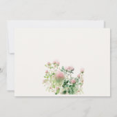 Zacht Roze Waterverf Bloementuin Baby shower Kaart (Achterkant)