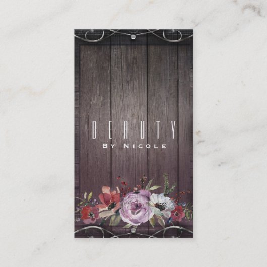 Zacht Roze Waterverf Elegant Floral Modern Chique Visitekaartje (Voorkant)