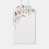 Zacht roze Waterverf Elegant Floral Wedding Bridal Cadeaulabel (Achterkant)