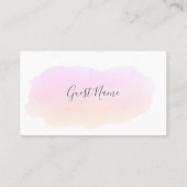Zacht roze waterverf gastennaam plaatskaart plaatskaartje (Achterkant)