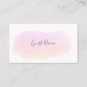 Zacht roze waterverf gastennaam plaatskaart plaatskaartje (Voorkant)