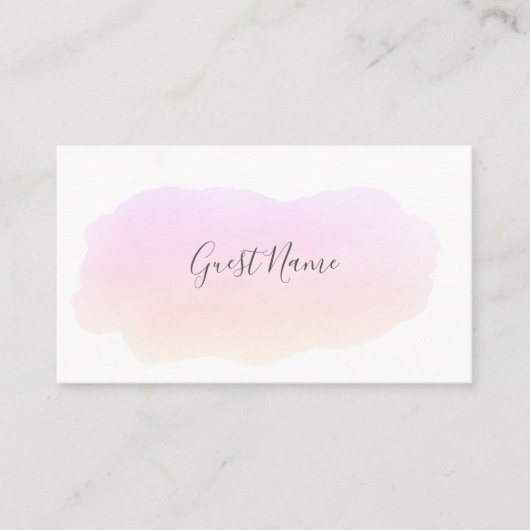 Zacht roze waterverf gastennaam plaatskaart plaatskaartje (Voorkant)