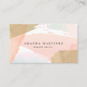 Zacht Roze Waterverf & Goud Visitekaartje (Voorkant)