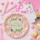 Zacht roze Waterverf Roos Vrijgezellenfeest Papieren Bordje (Feest)