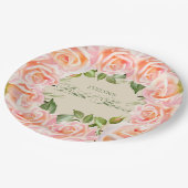 Zacht roze Waterverf Roos Vrijgezellenfeest Papieren Bordje (Gekanteld)