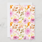 Zacht Roze Waterverf Tuin Bloemen Vrijgezellenfees Kaart (Achterkant)