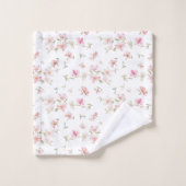 Zacht roze Waterverf ventilatorpatroon Bad Handdoek (Wasdoekje)