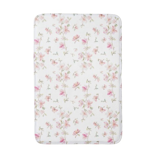 Zacht roze Waterverf ventilatorpatroon Badmat (Voorkant Verticaal)