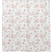 Zacht roze Waterverf ventilatorpatroon Douchegordijn (Voorkant)