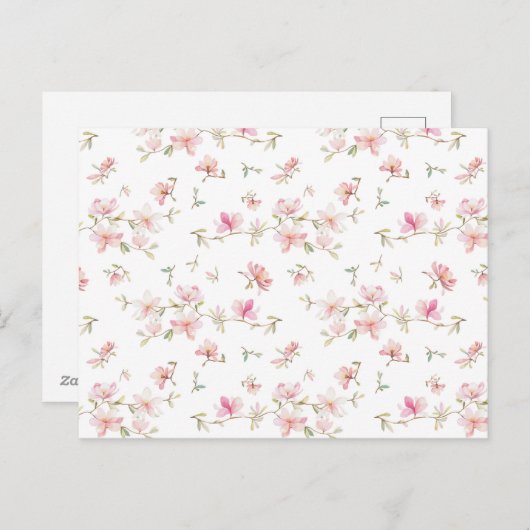 Zacht roze Waterverf ventilatorpatroon Feestdagenkaart (Voorkant / Achterkant)