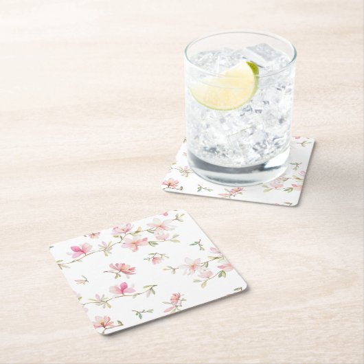 Zacht roze Waterverf ventilatorpatroon Kartonnen Onderzetters (Insitu)