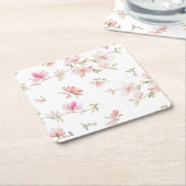 Zacht roze Waterverf ventilatorpatroon Kartonnen Onderzetters (Schuin)