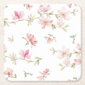 Zacht roze Waterverf ventilatorpatroon Kartonnen Onderzetters (Voorkant)