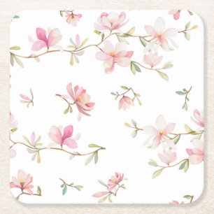 Zacht roze Waterverf ventilatorpatroon Kartonnen Onderzetters