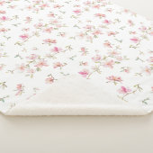 Zacht roze Waterverf ventilatorpatroon Sherpa Deken (3/4)