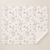 Zacht roze Waterverf ventilatorpatroon Sherpa Deken (Voorkant (horizontaal))