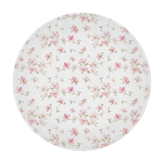 Zacht roze Waterverf ventilatorpatroon Snijplank (Voorkant)