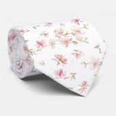 Zacht roze Waterverf ventilatorpatroon Stropdas (Opgerold)