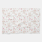 Zacht roze Waterverf ventilatorpatroon Theedoek (Horizontaal)