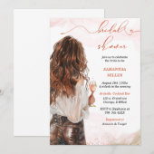 Zacht roze Waterverf Vrijgezellenfeest Kaart (Voorkant / Achterkant)