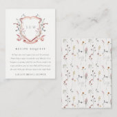 Zacht Roze Wilde Bloemkorst Wedding Ontvang Verzoe Informatiekaartje (Voorkant / Achterkant)
